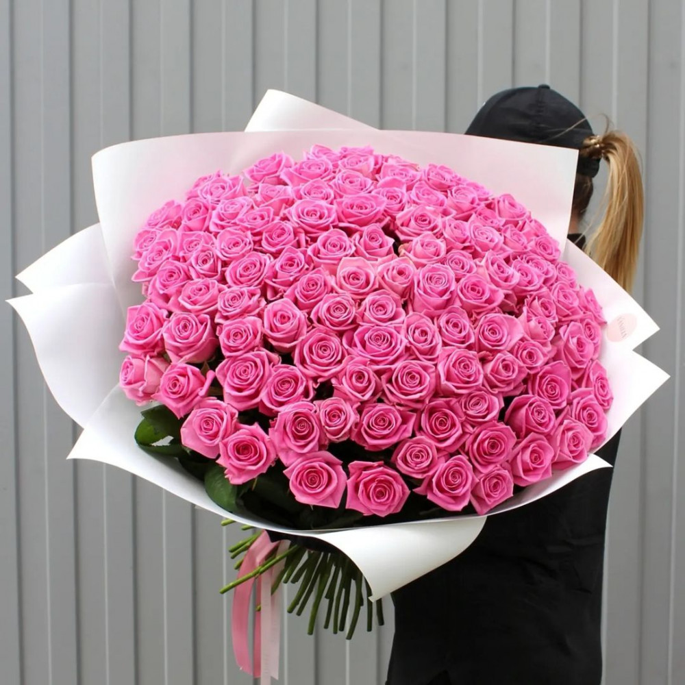 Букет цветов «101 розовая роза»