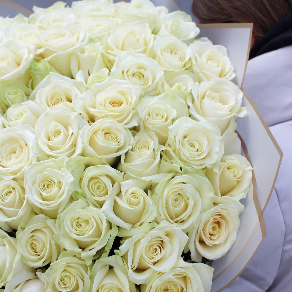 Букет цветов «101 белая роза» - фото 3