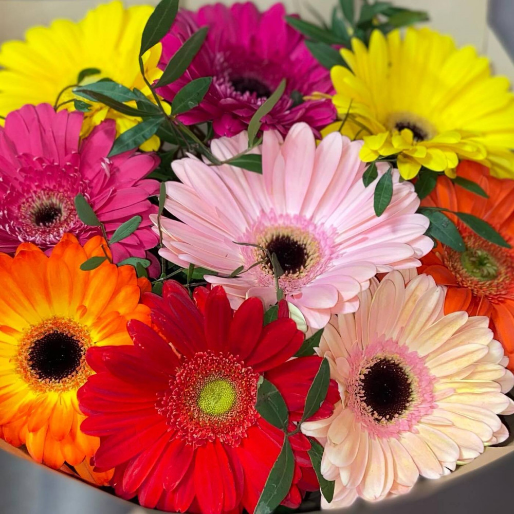 Букет цветов «Букет из разноцветных гербер» - фото 4