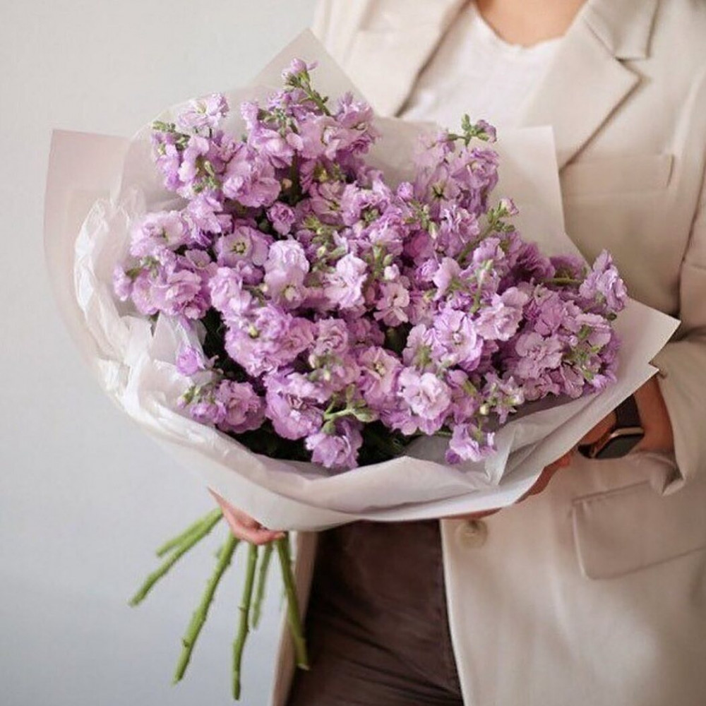 Букет цветов «Монобукеты из маттиолы» - фото 3