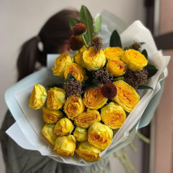 Букет «Желтые пионовидные розы»
